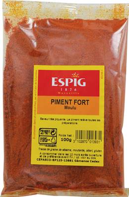 PIMENT FORT MOULU 100G/ESPIG/IMP